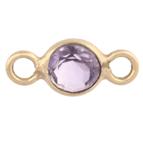 4.5 mm Faceted Round Gemstone Spacer - 925 Sterling Silver Plated with Fine gold - Amethyst