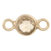 4.5 mm Faceted Round Gemstone Spacer - 925 Sterling Silver Fine gold plated - Citrine