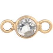 4.5 mm Faceted Round Gemstone Spacer - 925 Sterling Silver Fine gold plated - Rock Crystal