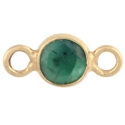 4.5 mm Round Faceted Gemstone Spacer, 925 Sterling Silver Fine gold plated - Emerald Imitation