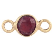 Garnet - 4.5 mm Round Faceted Gemstone Spacer - 925 Sterling Silver Fine gold plated - Garnet 4.5 mm Round Faceted Gemstone Spacer - 925 Sterling Silver Fine gold plated - Garnet
