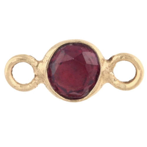 4.5 mm Round Faceted Gemstone Spacer - 925 Sterling Silver Fine gold plated - Garnet