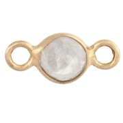 moon stone - 4.5mm Round Faceted Gemstone Spacer, 925 Sterling Silver Plated with Fine Gold - Moonstone 4.5mm Round Faceted Gemstone Spacer, 925 Sterling Silver Plated with Fine Gold - Moonstone