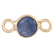 Sapphire imitation - 4.5 mm Round Faceted Gemstone Spacer, 925 Sterling Silver Fine gold plated - Sapphire Imitation 4.5 mm Round Faceted Gemstone Spacer, 925 Sterling Silver Fine gold plated - Sapphire Imitation