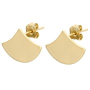 Oriental style stud earrings with open hoops 12 mm - Gold-plated x2|raw }}