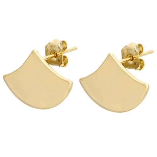 Oriental style stud earrings with open hoops 12 mm - Gold-plated x2
