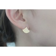 Oriental style stud earrings with open hoops 12 mm - Gold-plated x2