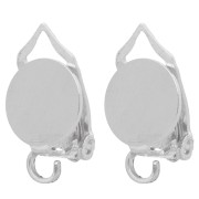 8 mm flat ear clips for unpierced ears - 925 Sterling Silver (set of 2)|raw }}