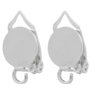 8 mm flat ear clips for unpierced ears - 925 Sterling Silver (set of 2)