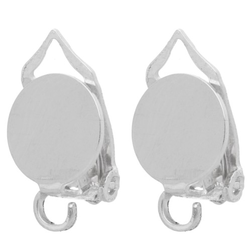 8 mm flat ear clips for unpierced ears - 925 Sterling Silver (set of 2)