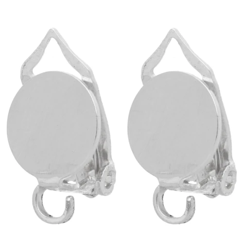 8 mm flat ear clips for unpierced ears - 925 Sterling Silver x2