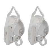 8 mm flat ear clips for unpierced ears - 925 Sterling Silver (set of 2)