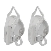 8 mm flat ear clips for unpierced ears - 925 Sterling Silver (set of 2)
