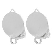 10.5 mm disc ear clips for unpierced ears - 925 Sterling Silver (2-pack)