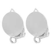 10.5 mm disc ear clips for unpierced ears - 925 Sterling Silver (2-pack)