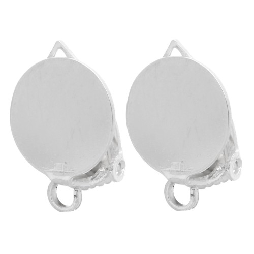 10.5 mm disc ear clips for unpierced ears - 925 Sterling Silver (2-pack)