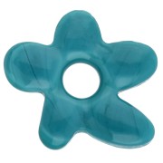 Turquoise Blue - Irregular flower bead in opaque glass 18x17 mm - Turquoise Blue x1 Irregular flower bead in opaque glass 18x17 mm - Turquoise Blue x1