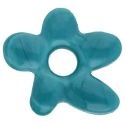 Irregular flower bead in opaque glass 18x17 mm - Turquoise Blue x1
