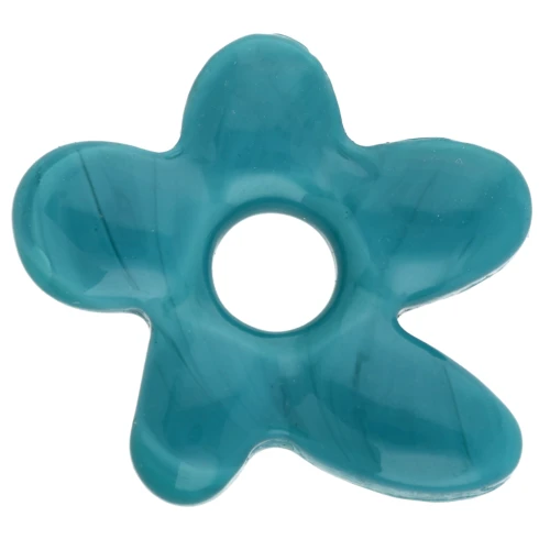 Irregular flower bead in opaque glass 18x17 mm - Turquoise Blue x1