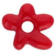 Irregular flower bead 18x17 mm in opaque glass - Red x1