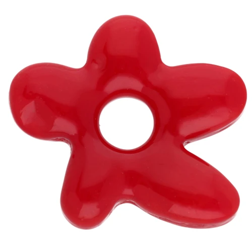 Irregular flower bead 18x17 mm in opaque glass - Red x1