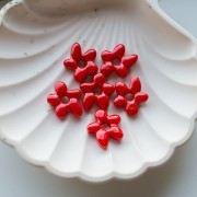 Irregular flower bead 18x17 mm in opaque glass - Red x1