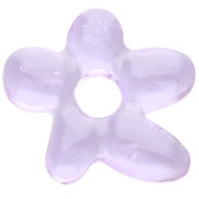 Lilac - Irregular flower bead 18x17 mm in translucent glass - Lilac x1 Irregular flower bead 18x17 mm in translucent glass - Lilac x1