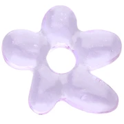 Irregular flower bead 18x17 mm in translucent glass - Lilac x1