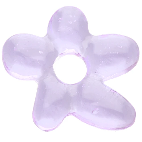 Irregular flower bead 18x17 mm in translucent glass - Lilac x1