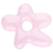 Irregular flower bead 18x17 mm in translucent glass - Light pink x1