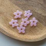 Irregular flower bead 18x17 mm in translucent glass - Light pink x1