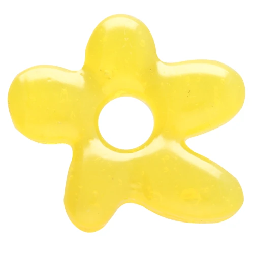 Irregular flower bead 18x17 mm in translucent glass - Yellow x1