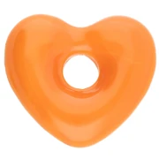 Heart pendant 14x15 mm in opaque glass - Orange x1