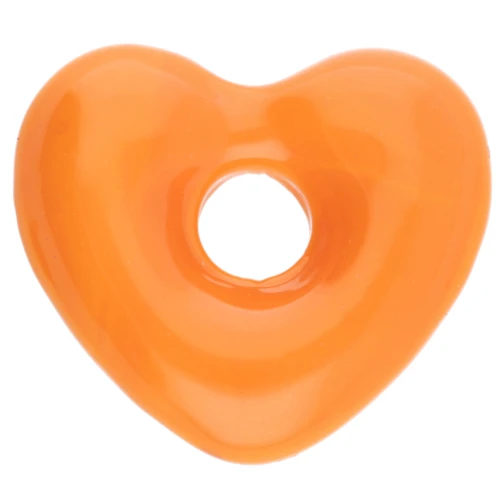 Heart pendant 14x15 mm in opaque glass - Orange x1