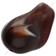 21x15 mm irregular beads in translucent resin - Marbled Dark Brown x10
