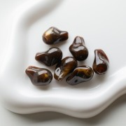 21x15 mm irregular beads in translucent resin - Marbled Dark Brown x10