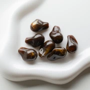 21x15 mm irregular beads in translucent resin - Marbled Dark Brown x10