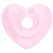 Heart pendant 14x15 mm in translucent glass - Light pink x1