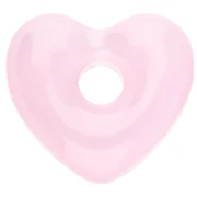Heart pendant 14x15 mm in translucent glass - Light pink x1