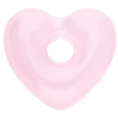 Heart pendant 14x15 mm in translucent glass - Light pink x1