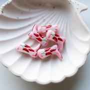 Pearl Santiag - cowboy boot 24x17 mm glass - Pimento motif - Pink - Red