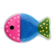 Fish bead 20x13 mm in glass - Pink - Dark blue - Green x1