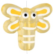 Dragonfly bead 19x17 mm in translucent glass - Yellow x1