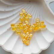 Dragonfly bead 19x17 mm in translucent glass - Yellow x1