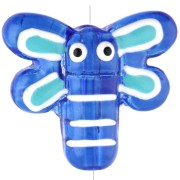 Dragonfly bead 19x17 mm in translucent glass - Dark blue x1
