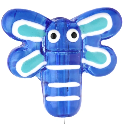 Dragonfly bead 19x17 mm in translucent glass - Dark blue x1