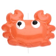 Glass Crab Bead 15.5x21.5 mm - Dark Orange x1