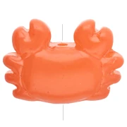 Glass Crab Bead 15.5x21.5 mm - Dark Orange x1