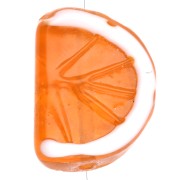 Orange slice bead 18.5x13 mm in glass - Orange - White x1