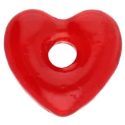 14x15 mm translucent glass heart pendant - Red x1